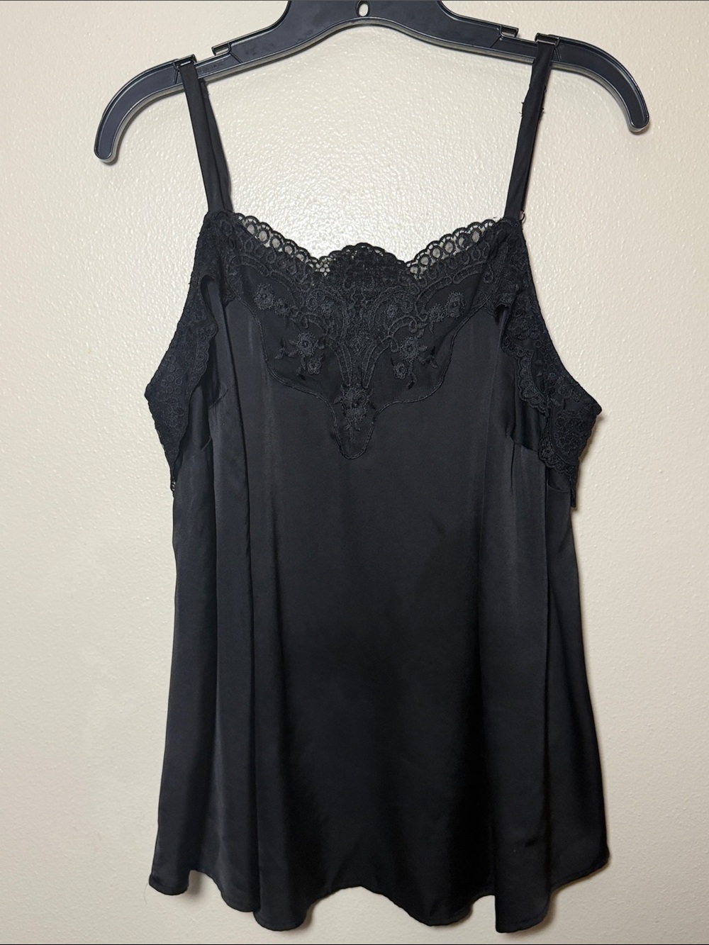 torrid Black Lace-Trim Satin Camisole